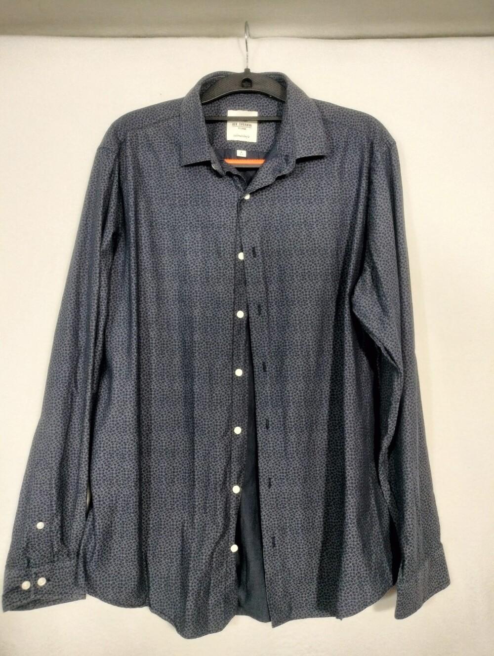 Ben Sherman Navy Micro-Pattern Button-Down Shirt